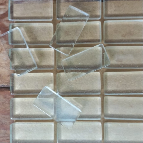 Pastilha cristal 1,5x3,0 cm incolor transparente  c/ 90 pastilhas - PC010