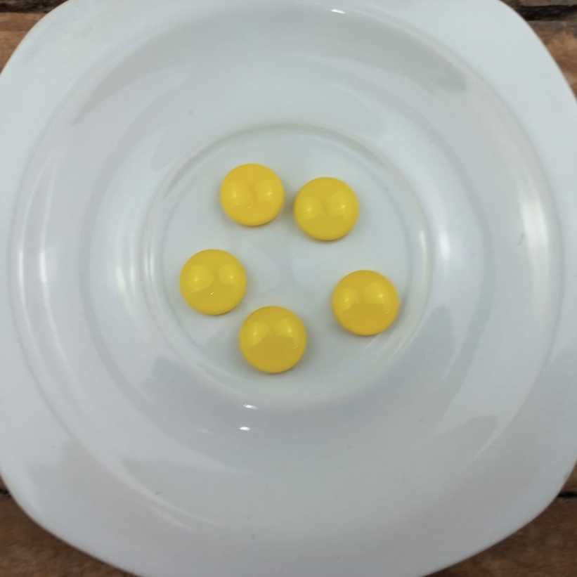 Gemas de vidro importado amarelo claro - A1 c/ 05 unidades