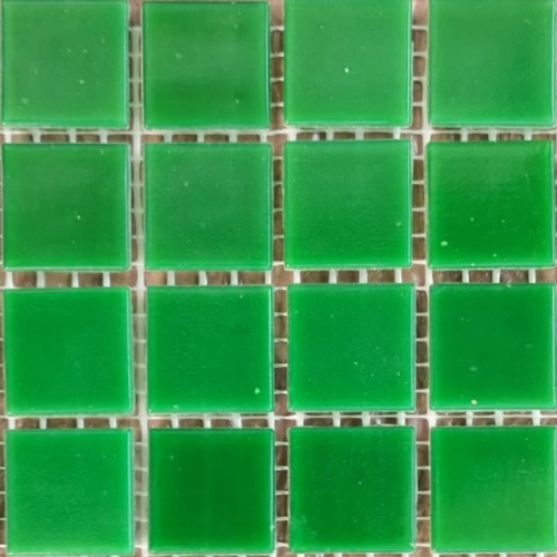 Pastilha de vidro 2x2 lisa verde bandeira A45 c/ 225 pastilhas