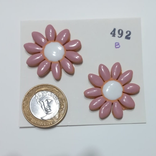 Aplique cerâmico flor arroz GG - 492B c/ 2 unidades