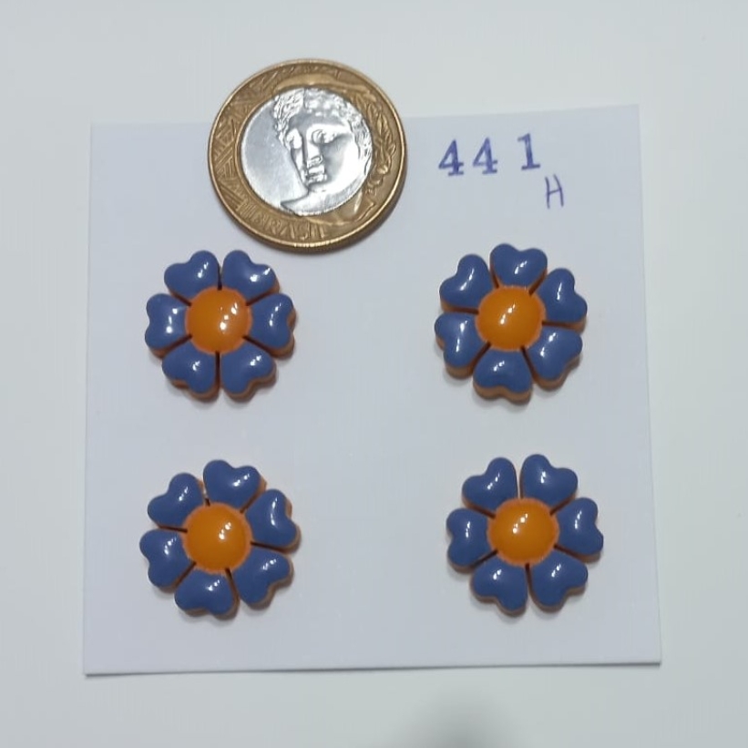 Aplique cerâmico flor c/ 6 pétalas P - 441H c/ 4 unidades