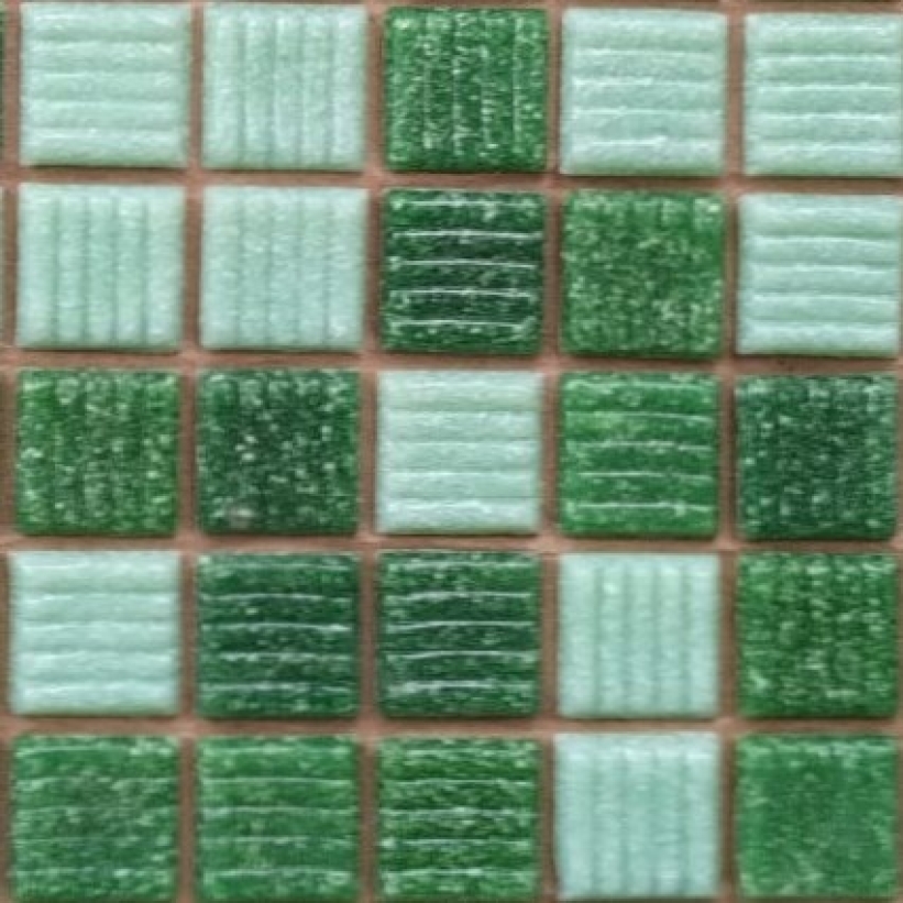 Pastilha de vidro 2x2 pigmentada mix verdes c/ 225 pastilhas