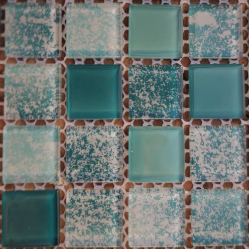 Pastilha Textura 2,3x2,3 Verde Caribe + degradê TVC11 - c/ 72 pastilhas