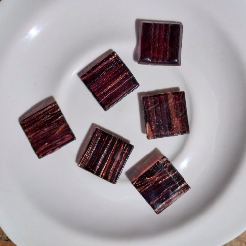 Pastilha de vidro 2x2, linha ouro, uva, GS02 c/ 75 pastilhas