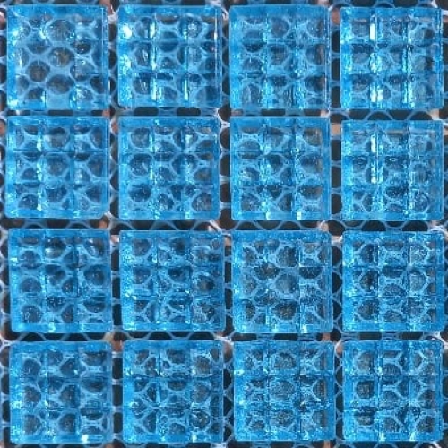 Pastilha de vidro translúcida 2x2, azul celeste - GBT02 c/ 75 pastilhas