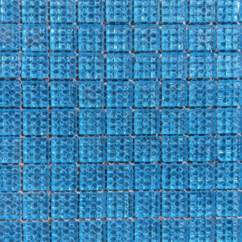 Pastilha de vidro translúcida 2x2, azul celeste - GBT02 c/ 75 pastilhas