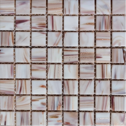 Pastilha de vidro 2x2, linha ouro, branco, GS28 c/ 75 pastilhas