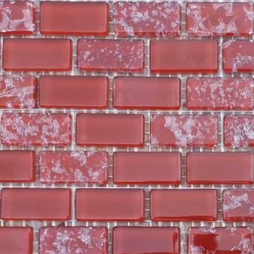 Pastilha cristal 1,5x3,0 cm vermelho queimado - lisas e craqueladas  c/ 90 pastilhas - PC015