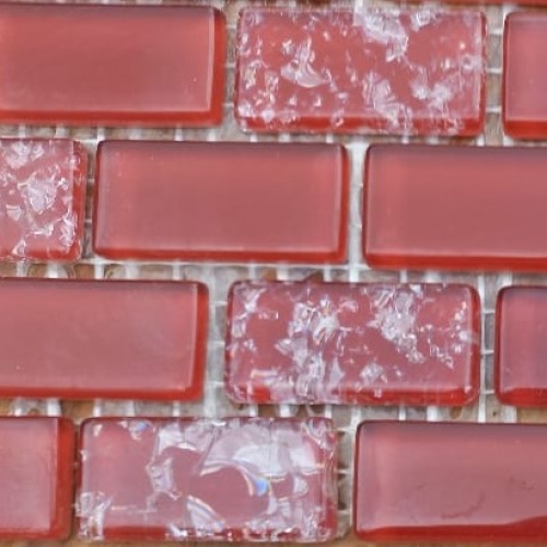 Pastilha cristal 1,5x3,0 cm vermelho queimado - lisas e craqueladas  c/ 90 pastilhas - PC015