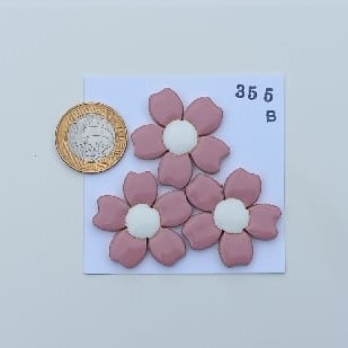 Aplique cerâmico flor trevo G - 355B c/ 3 unidades