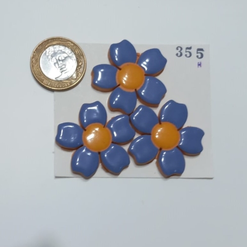 Aplique cerâmico flor trevo G - 355H c/ 3 unidades