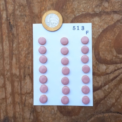 Aplique cerâmico bolinha - cor de rosa PP - 513F c/ 21 unidades