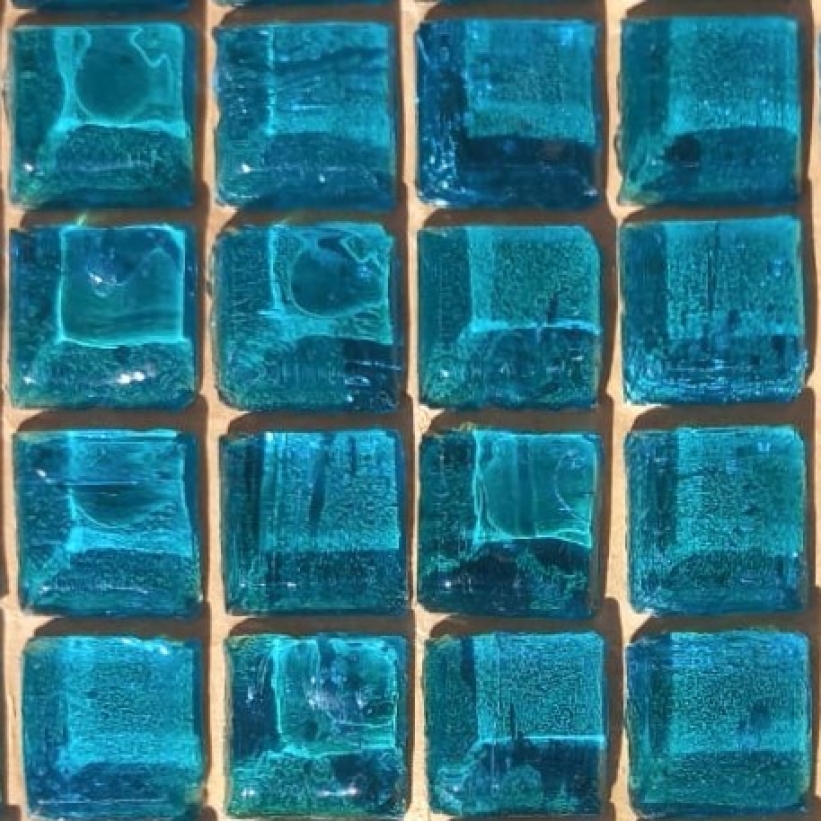 Pastilha tipo Vidrotil (importada), 2x2, espessura 5mm, azul turquesa,  VT02  c/ 105 past.