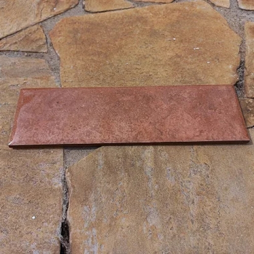 Cerâmica 7,5X25,0 cm, linha Aquarela, brilhante, com relevo, cor terra, cód 0185, espessura 6mm