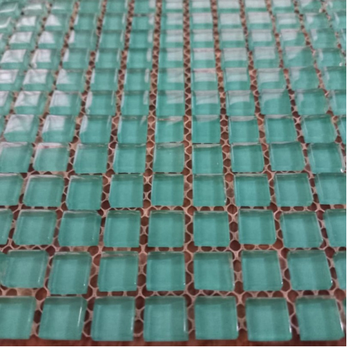 Pastilha cristal 1x1 verde paris - P220 c/ 729 pastilhas