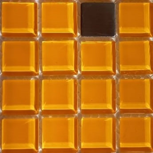 Pastilha cristal 2,3x2,3 laranja BC05 c/ 144 pastilhas ( tendo aprox. 14 peças em inox)