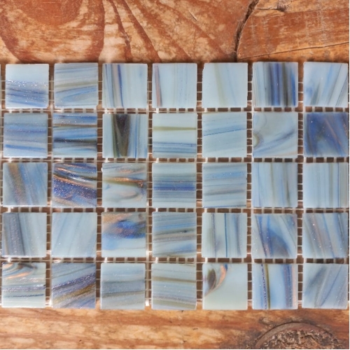 Pastilha de vidro 2x2, linha ouro, azul serenity, E226 c/ 75 pastilhas