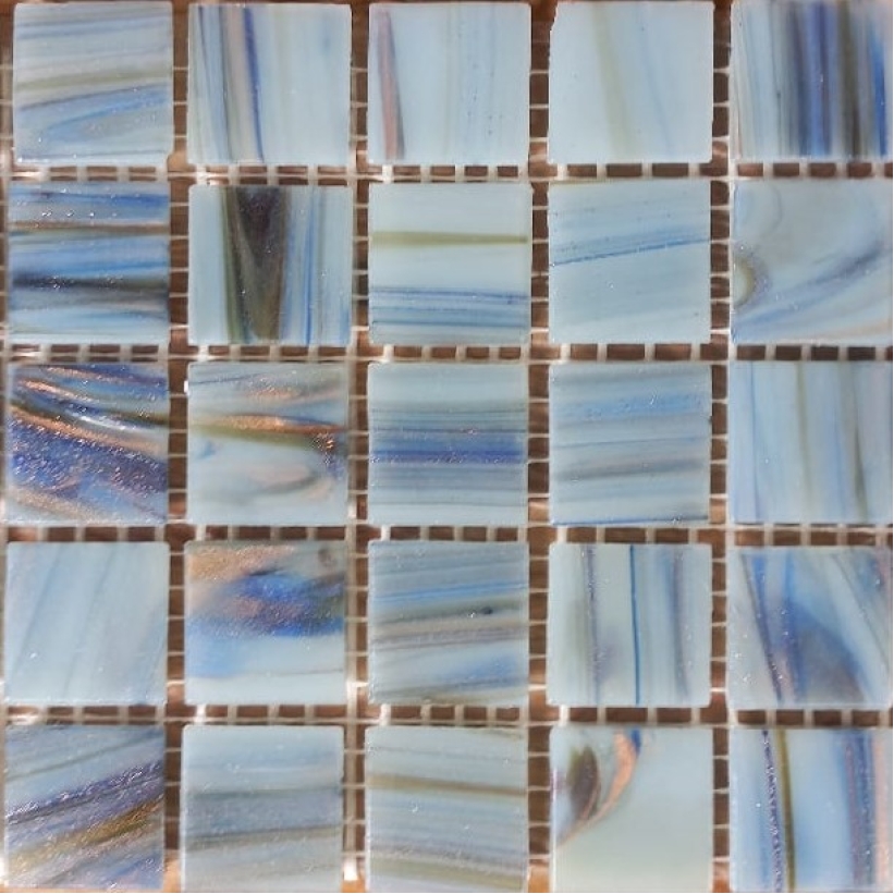 Pastilha de vidro 2x2, linha ouro, azul serenity, E226 c/ 75 pastilhas