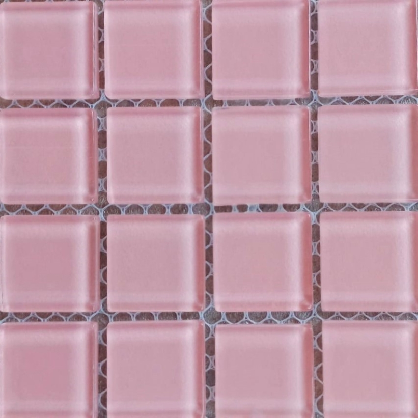 Pastilha cristal 2,5x2,5 Rosa - PC600 com 121 pastilhas