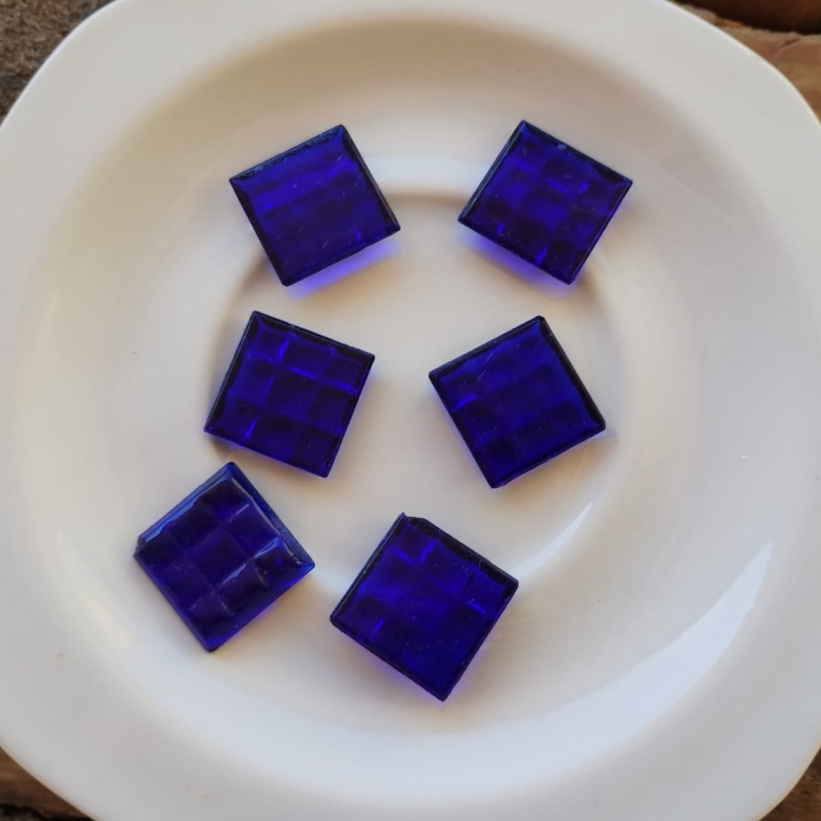 Pastilha de vidro translúcida 2x2, azul royal - GBT03 c/ 75 pastilhas