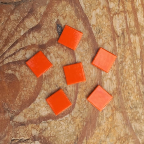 Pastilha de vidro 2x2 lisa, cor abóbora, cód. A83 c/ 225 pastilhas