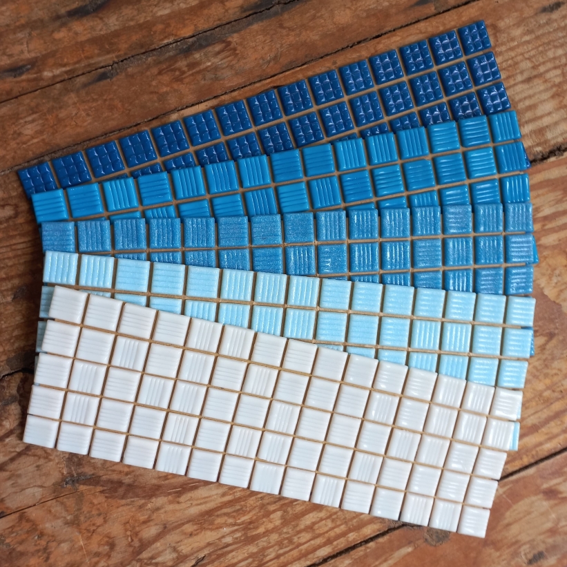 Kit  Ártico de pastilha de vidro 2x2 (5 cores) c/ 375 pastilhas - KT03