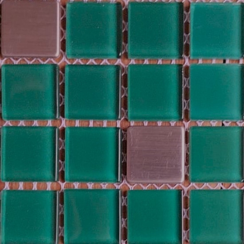 Pastilha cristal 2,3x2,3 verde floresta R14 c/ 144 pastilhas (com aprox. 14 past. em inox)