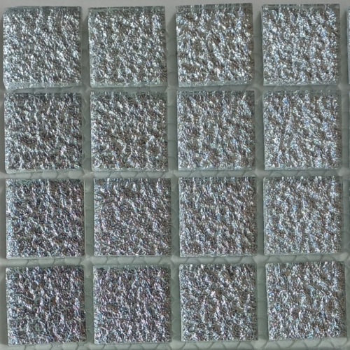 Pastilha cristal 2,5x2,5cm, prata fantasia - JM08, com 55 pastilhas