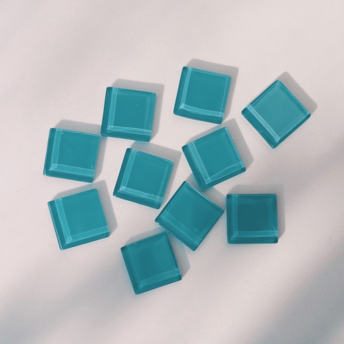 Pastilha cristal 3,0x3,0cm, azul tifany, cód. AA3, pcte. 500g (aprox. 55 pçs.)