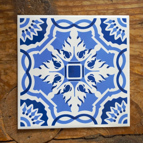 Azulejo Six decorado - cód. 005 - 15,4x15,4 cm, espessura 6mm.