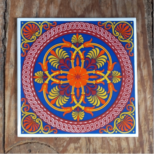 Azulejo Six decorado - cód. 167 - 15,4x15,4 cm, espessura 6mm.