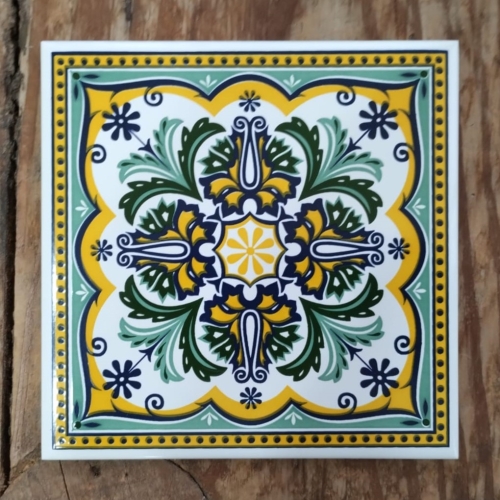 Azulejo Six decorado - cód. 171 - 15,4x15,4 cm, espessura 6mm.