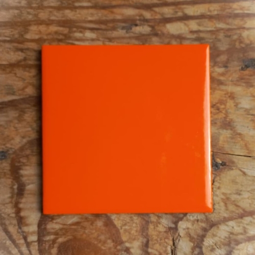 Cerâmica esmaltada 10x10 cm espessura 6 mm laranja 1410