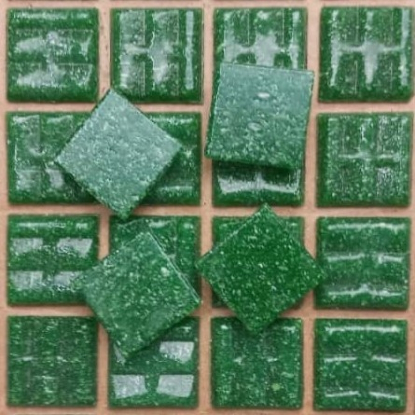 Pastilha de vidro 2x2cm, pigmentada, verde bandeira, cód. A26 c/ 225 pastilhas