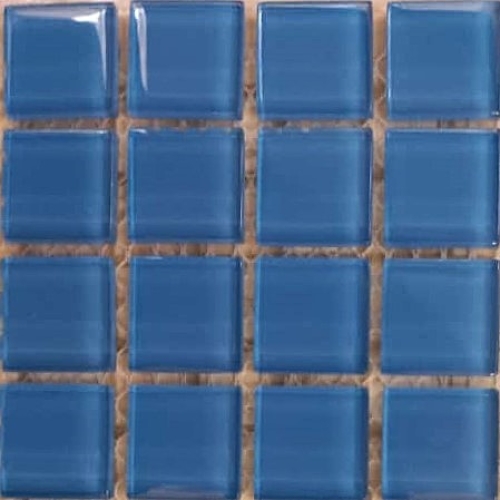 Pastilha cristal 2,3x2,3cm., azul Capri, cód. K105 - placa c/ 144 past.