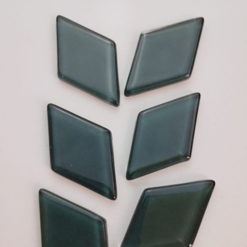 Pastilha cristal losango verde petróleo - PL280 - 3,0x5,0cm - com 90 pastilhas